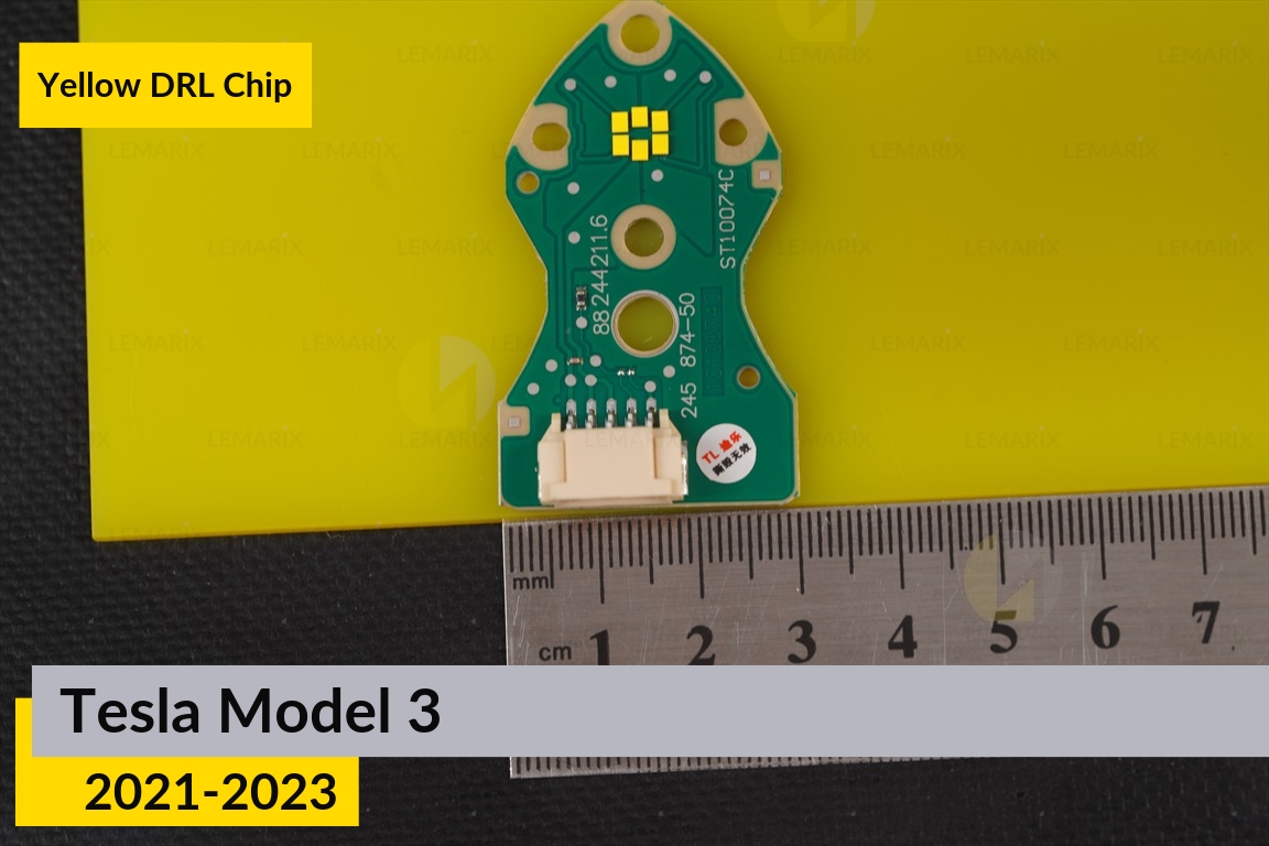 Желтые LED DRL чипы дхо плата Tesla Model 3 (2021-2023) (2 шт.)