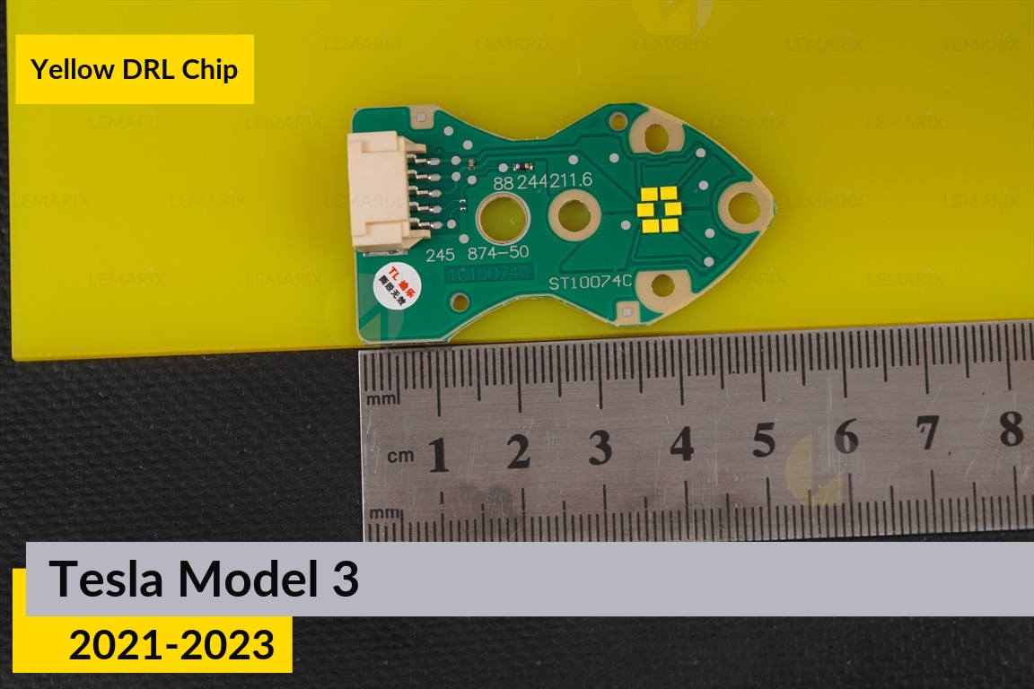 Желтые LED DRL чипы дхо плата Tesla Model 3 (2021-2023) (2 шт.)