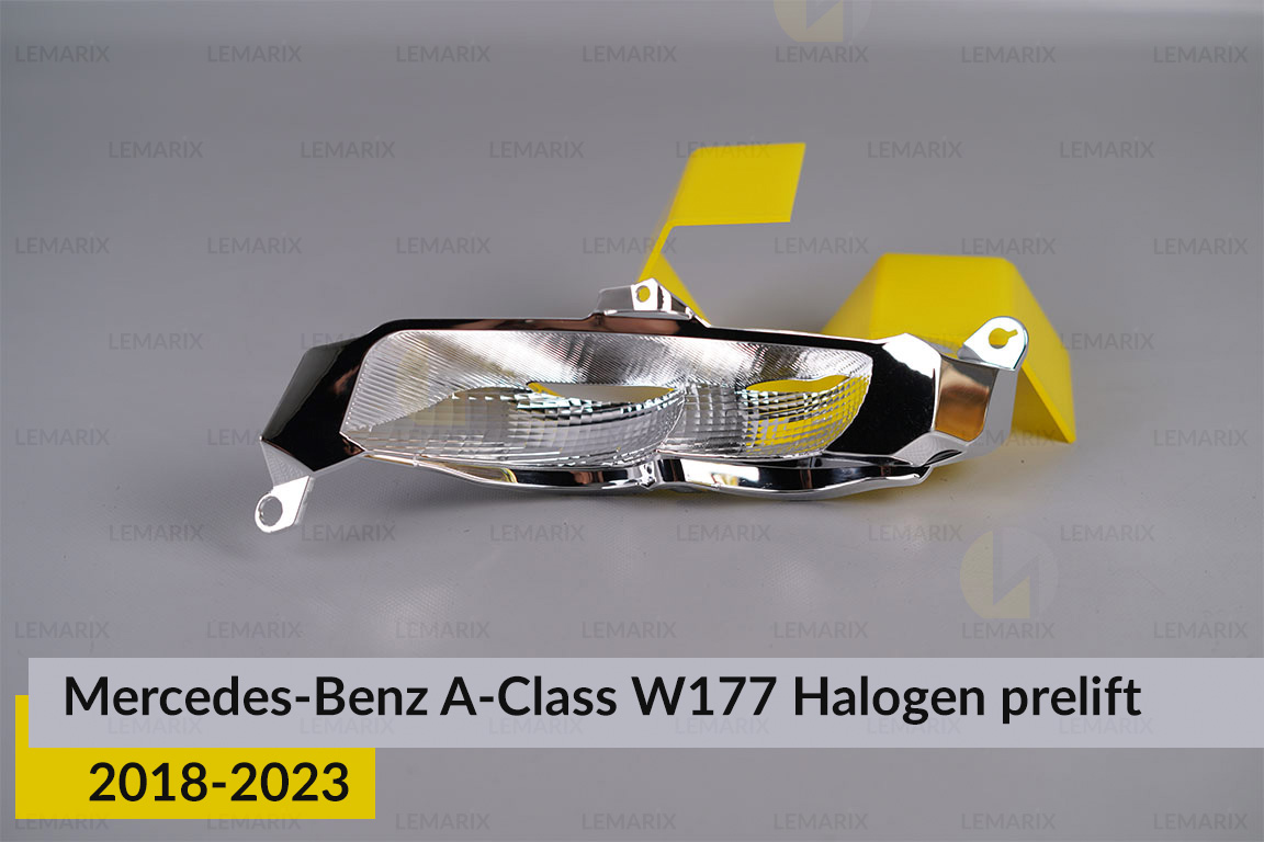 Хромированная декоративная маска поворотника Mercedes-Benz A-Class W177 Halogen (2018-2023) дорест правая