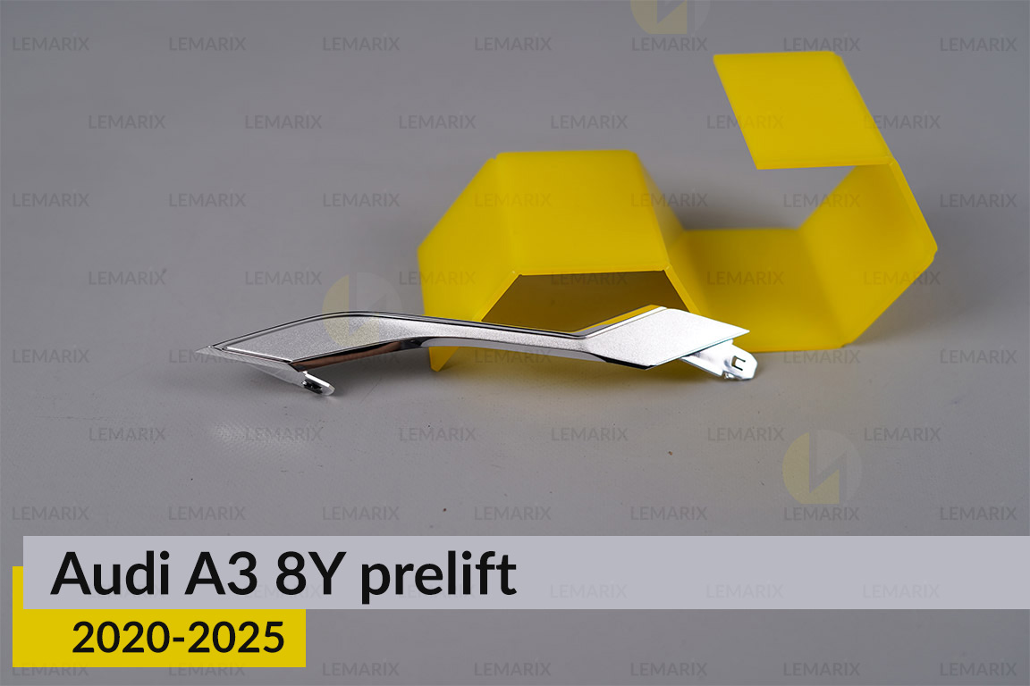 Хромированная декоративная маска нижняя Audi A3 8Y (2020-2025) дорест левая