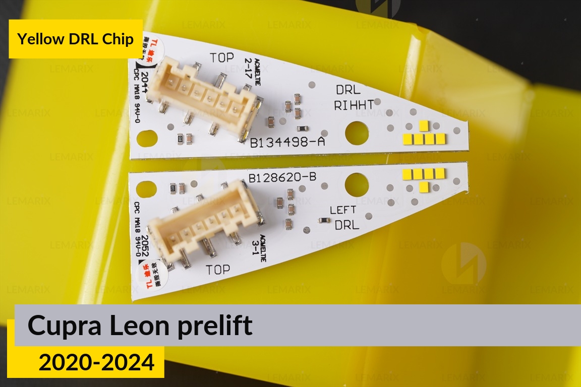 Желтые LED DRL чипы дхо плата Cupra Leon (2020-2024) дорест (2 шт.)