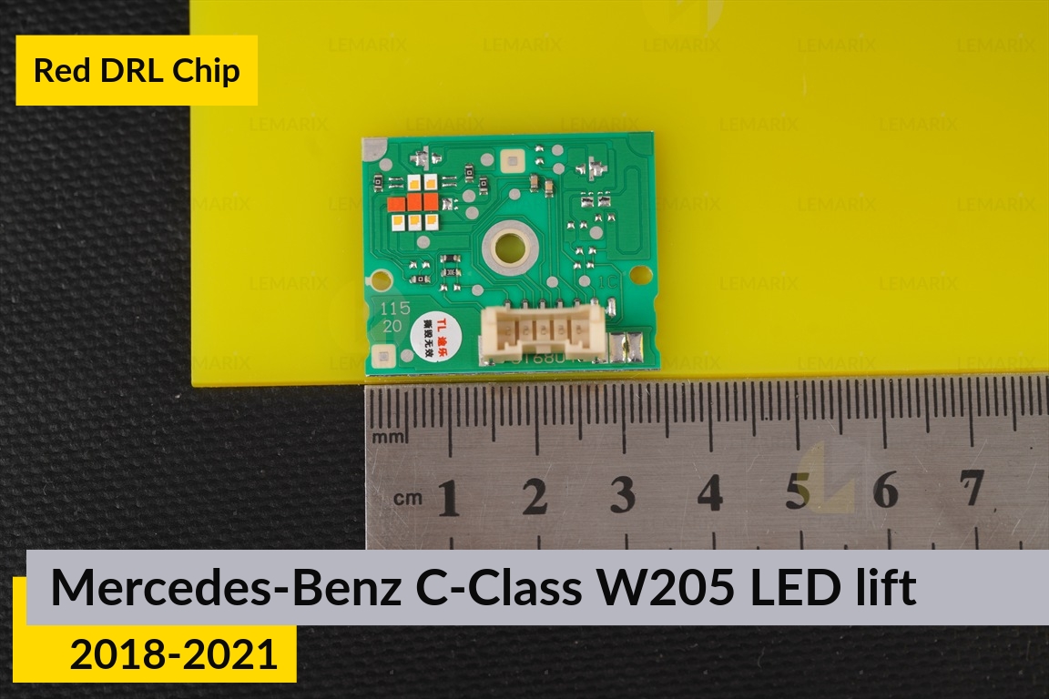 Червоні LED DRL чіпи дхо плата Mercedes-Benz C-Class W205 LED (2018-2021) рест (2 шт.)