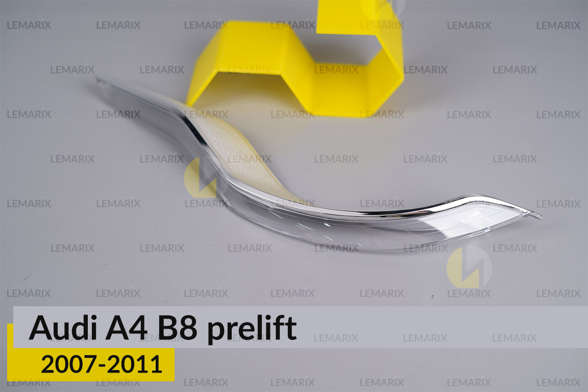 Хромована декоративна маска середня Audi A4 B8 (2007-2011) дорест ліва
