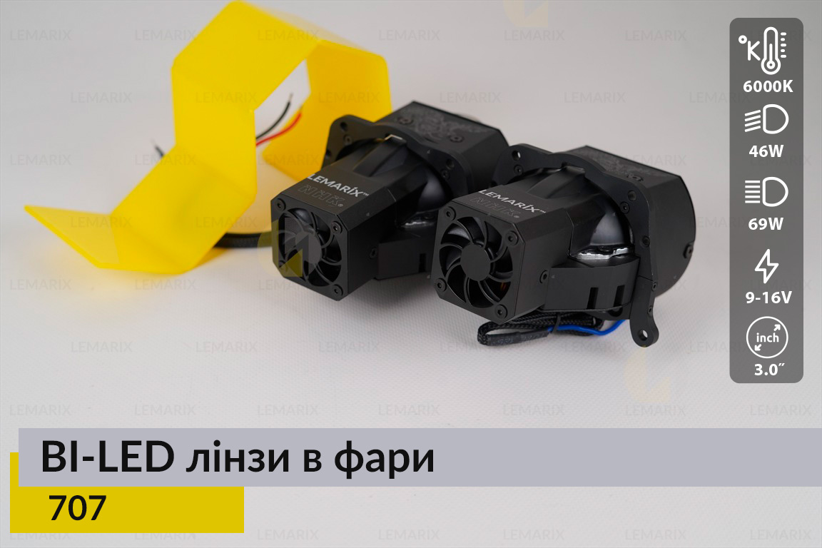 BI-LED лінзи в фари Lemarix 707
