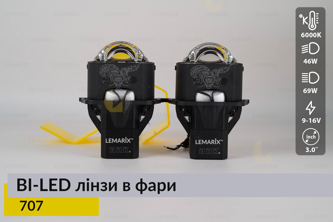 BI-LED лінзи в фари Lemarix 707