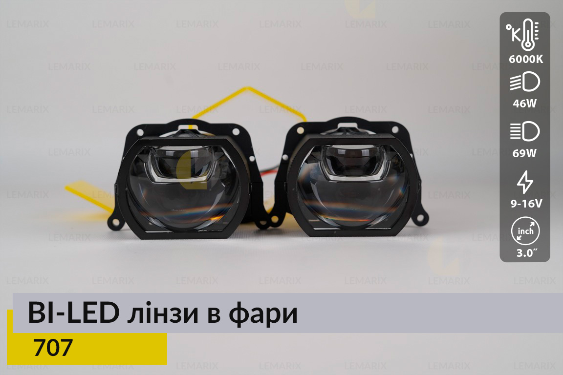 BI-LED лінзи в фари Lemarix 707