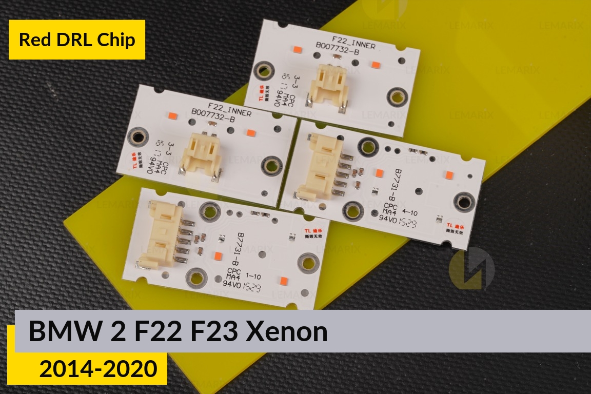 Червоні LED DRL чіпи дхо плата BMW 2 F22 F23 Xenon (2014-2020) (4 шт.)