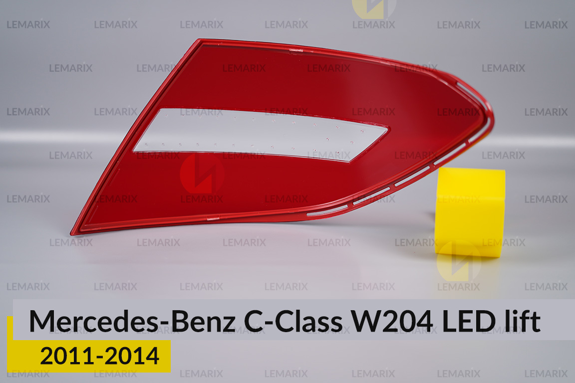 Стекло заднего фонаря Mercedes-Benz C-Class W204 LED (2011-2014) рест левое