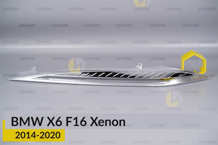 Хромована декоративна маска верхня BMW X6 F16 Xenon (2014-2020) ліва