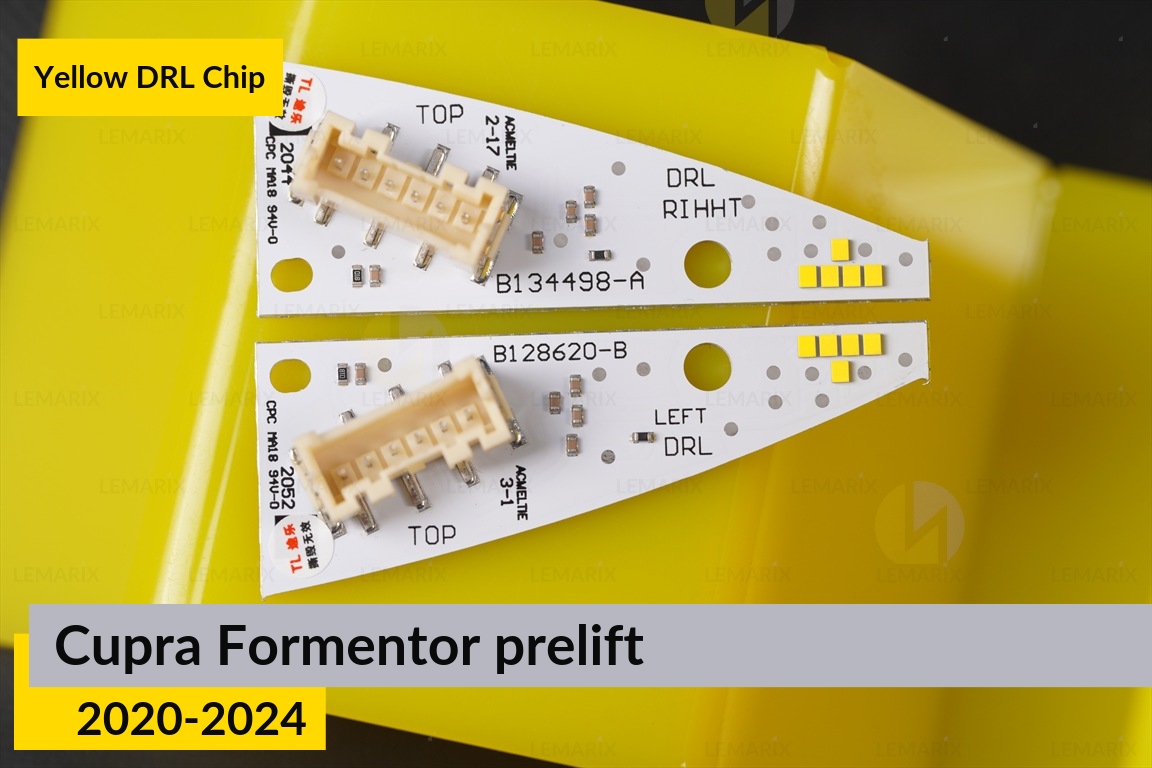 Желтые LED DRL чипы дхо плата Cupra Formentor (2020-2024) дорест (2 шт.)