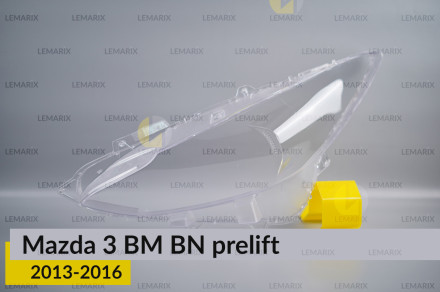 Скло фари Mazda 3 BM BN (2013-2016) дорест ліве