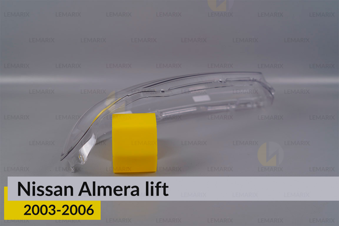 Скло фари Nissan Almera (2003-2006) рест ліве