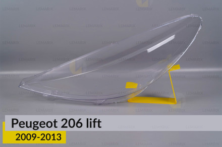 Стекло фары Peugeot 206+ (2009-2013) левое