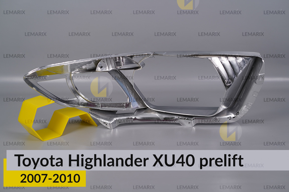 Хромированная декоративная маска Toyota Highlander XU40 (2007-2010) дорест левая