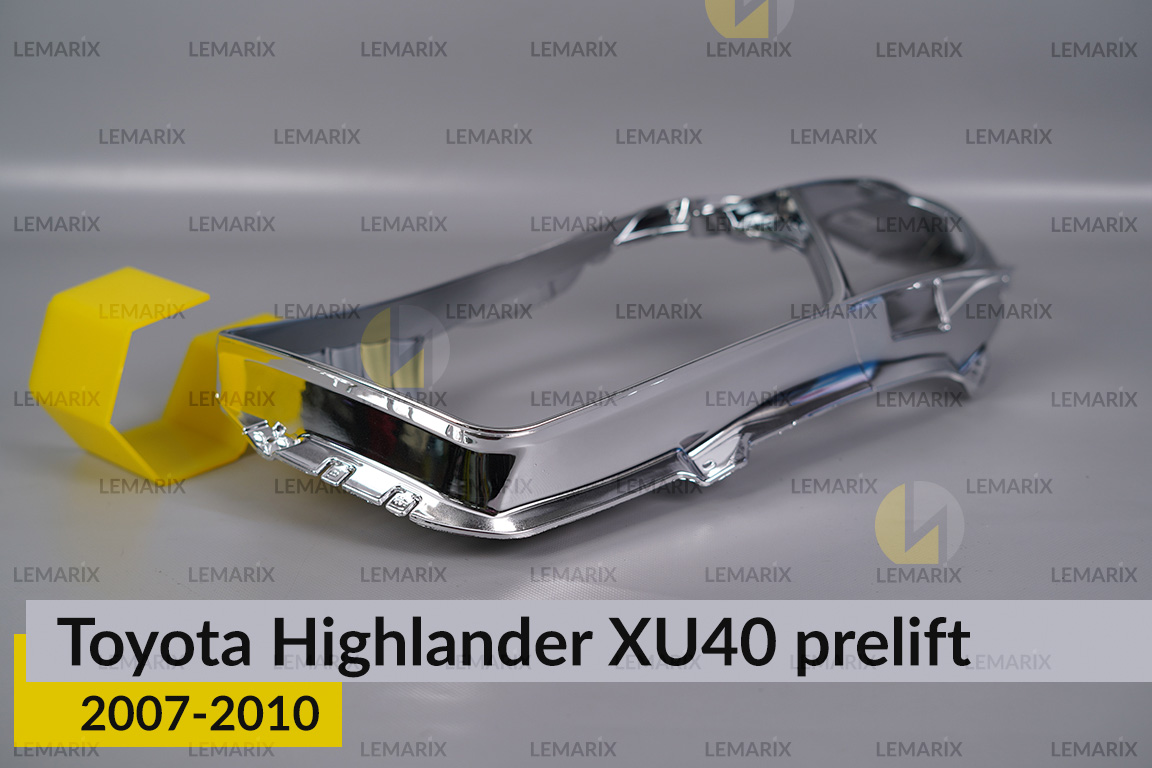 Хромированная декоративная маска Toyota Highlander XU40 (2007-2010) дорест левая