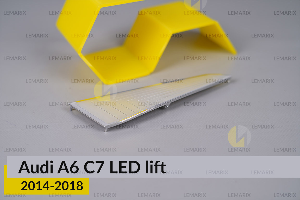 Хромированная декоративная планка Audi A6 C7 LED (2014-2018) рест левая