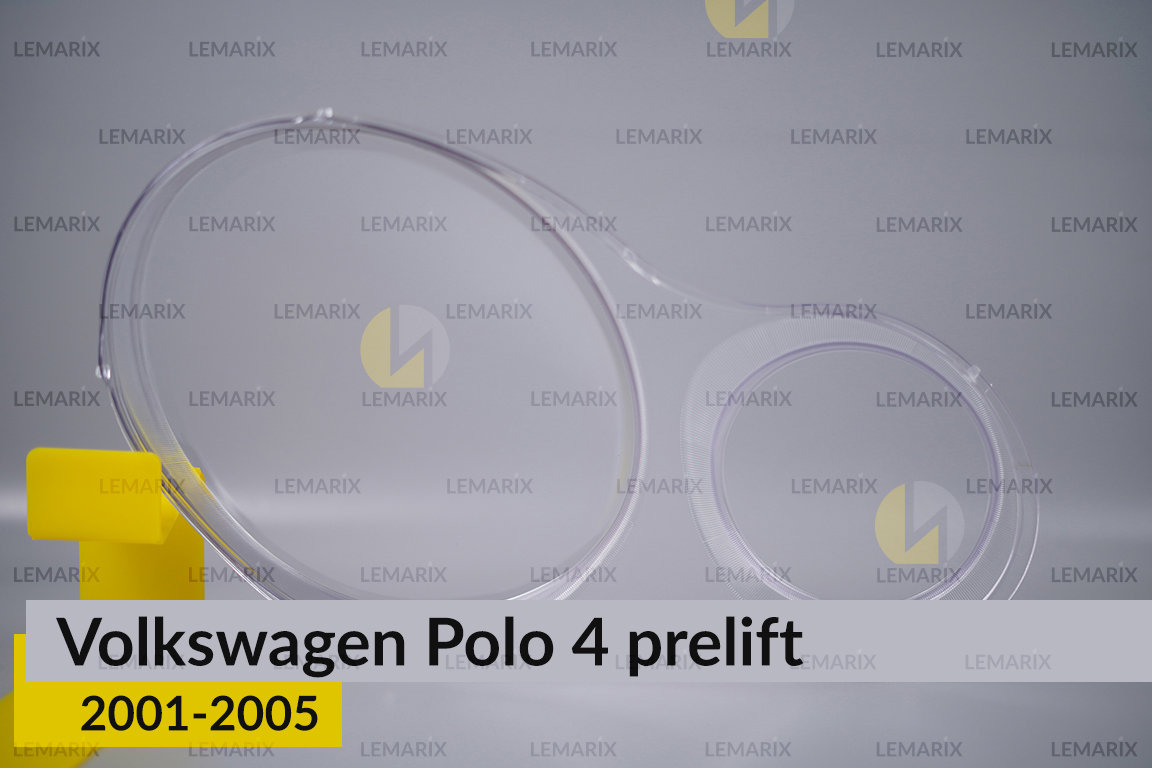 Скло фари VW Volkswagen Polo 4 (2001-2005) дорест ліве