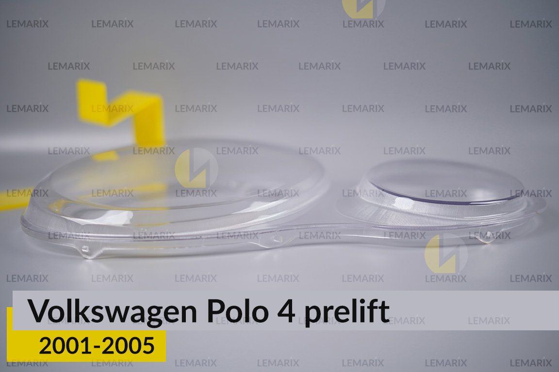 Скло фари VW Volkswagen Polo 4 (2001-2005) дорест ліве