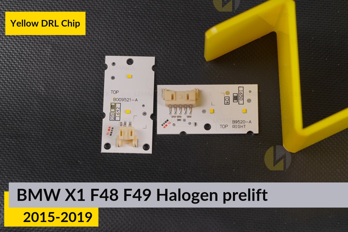 Жовті LED DRL чіпи дхо плата BMW X1 F48 F49 Halogen (2015-2019) дорест (4 шт.)