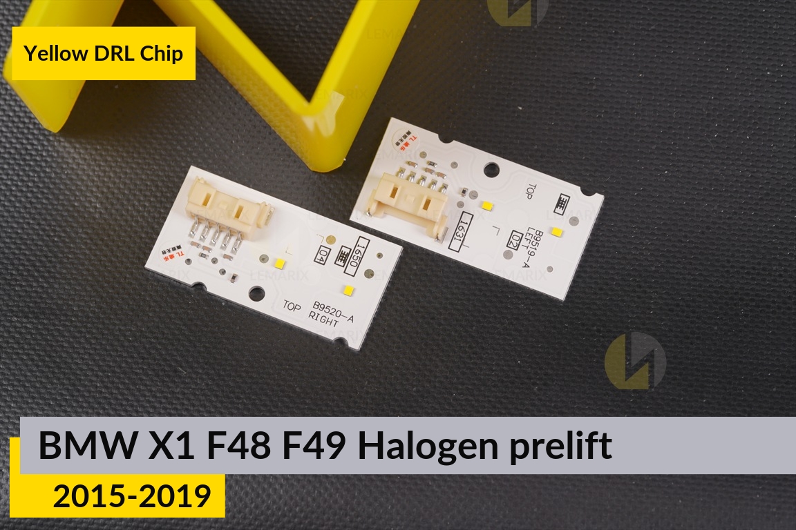 Жовті LED DRL чіпи дхо плата BMW X1 F48 F49 Halogen (2015-2019) дорест (4 шт.)
