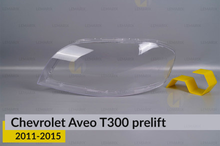 Скло фари Chevrolet Aveo T300 (2011-2015) дорест ліве