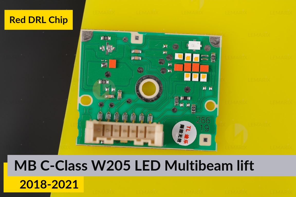 Червоні LED DRL чіпи дхо плата Mercedes-Benz C-Class W205 LED Multibeam (2018-2021) рест (2 шт.)