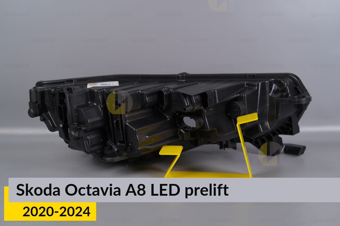 Корпус фары Skoda Octavia A8 LED (2020-2024) дорест левый