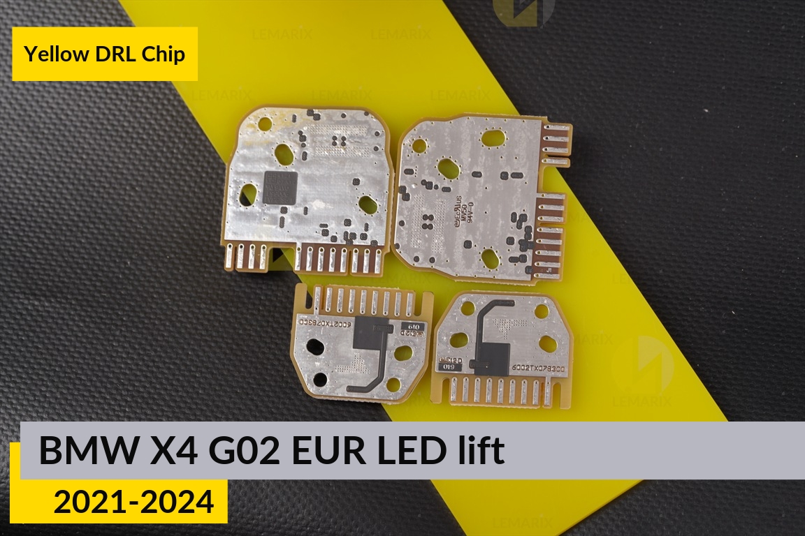 Желтые LED DRL чипы дхо плата BMW X4 G02 EUR LED (2021-2024) рест (4 шт.)