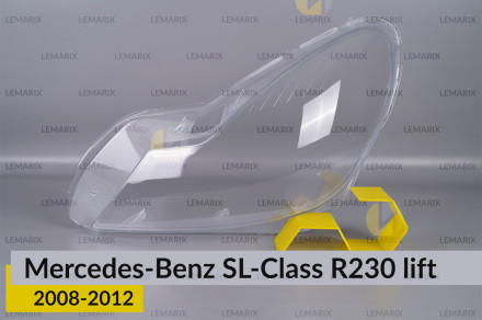 Скло фари Mercedes-Benz SL-Class R230 (2008-2012) рест ліве