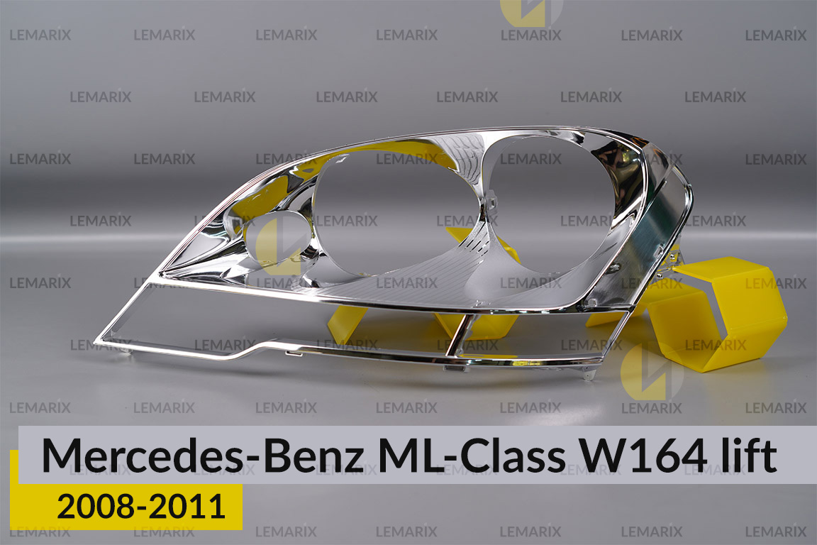 Хромированная декоративная маска Mercedes-Benz ML-Class W164 (2008-2011) рест левая