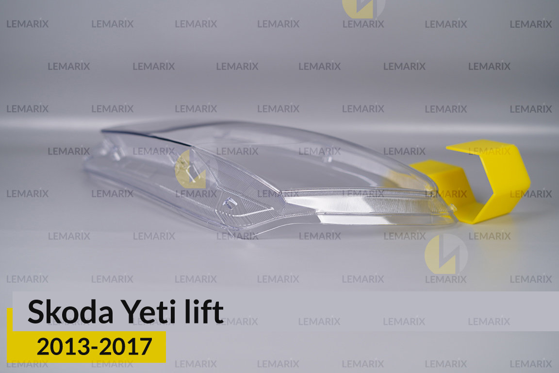 Скло фари Skoda Yeti (2013-2017) полоски рест ліве