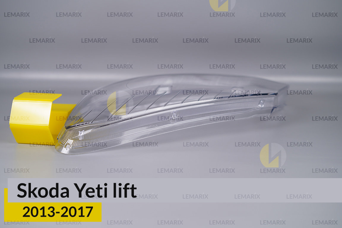 Скло фари Skoda Yeti (2013-2017) полоски рест ліве