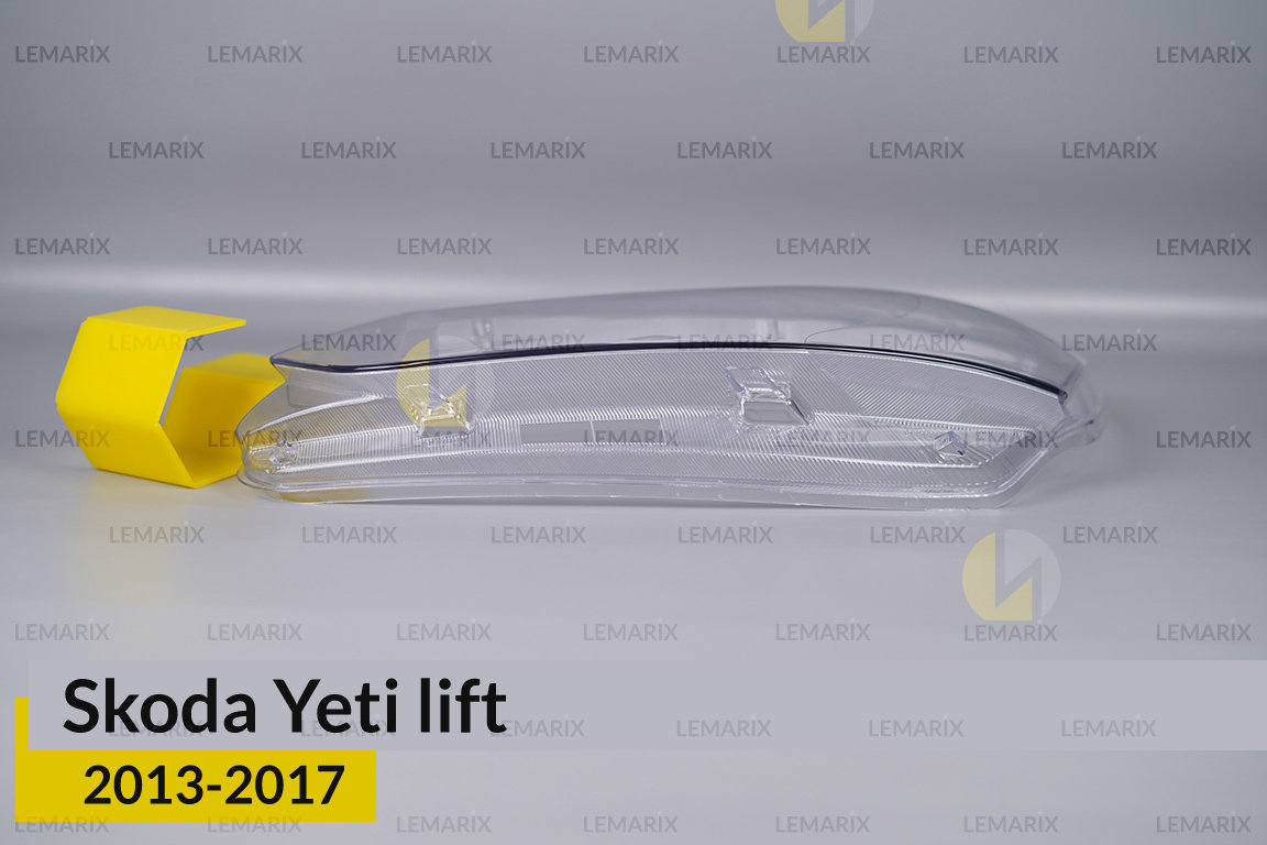 Скло фари Skoda Yeti (2013-2017) полоски рест ліве