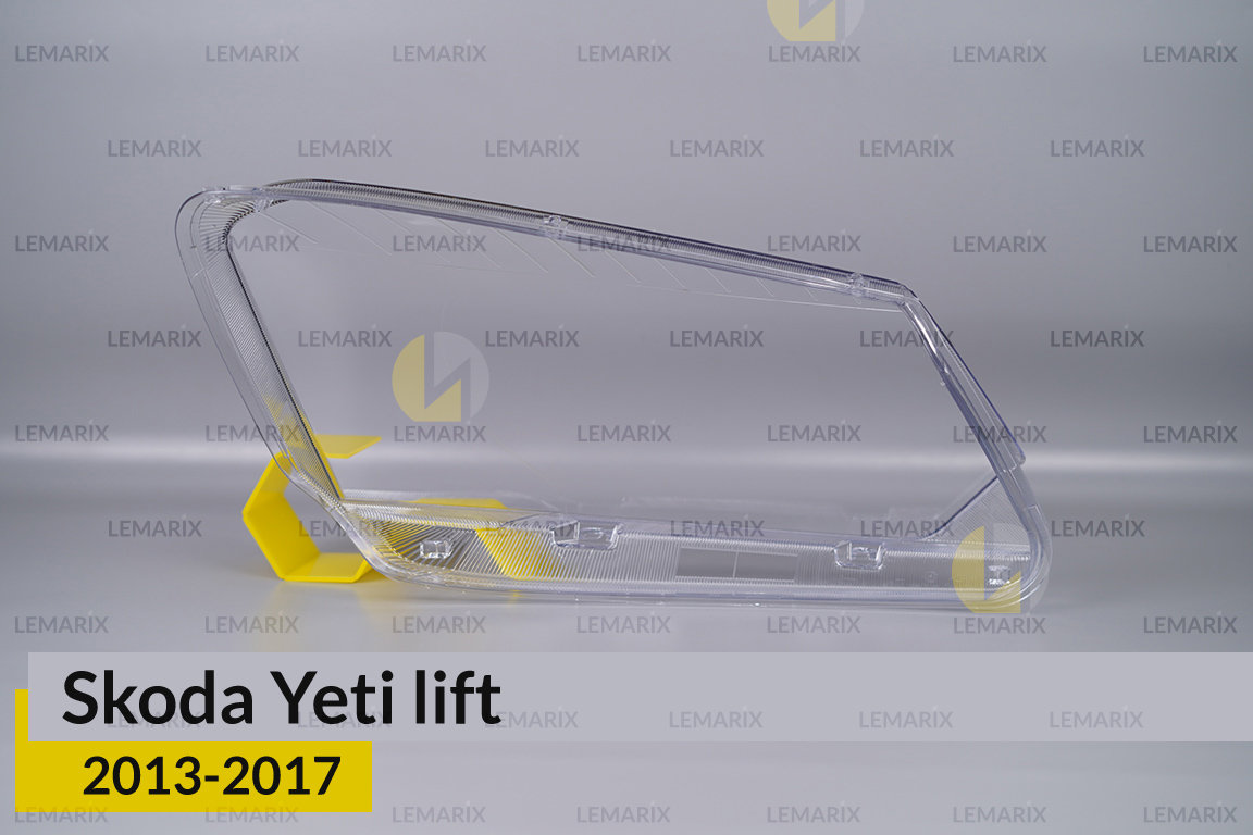 Скло фари Skoda Yeti (2013-2017) полоски рест ліве