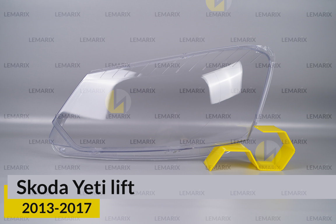 Стекло фары Skoda Yeti (2013-2017) полоски рест левое