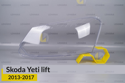 Скло фари Skoda Yeti (2013-2017) полоски рест ліве