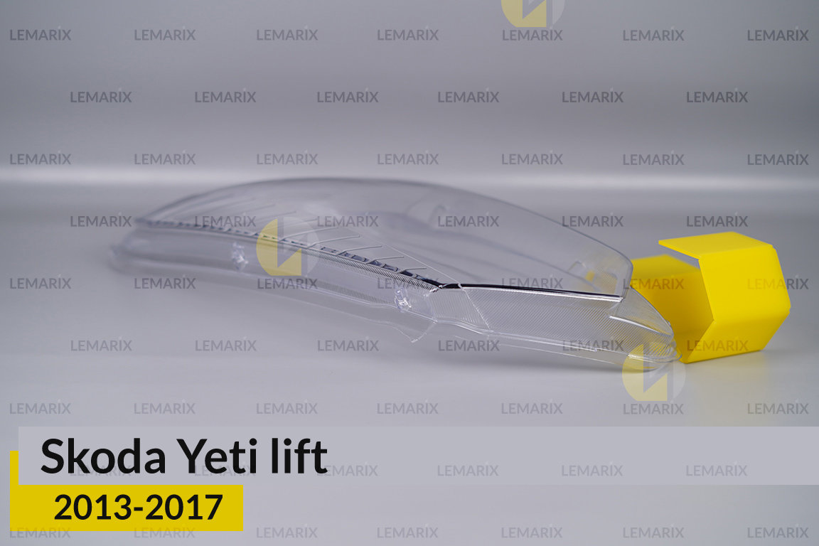 Скло фари Skoda Yeti (2013-2017) полоски рест ліве