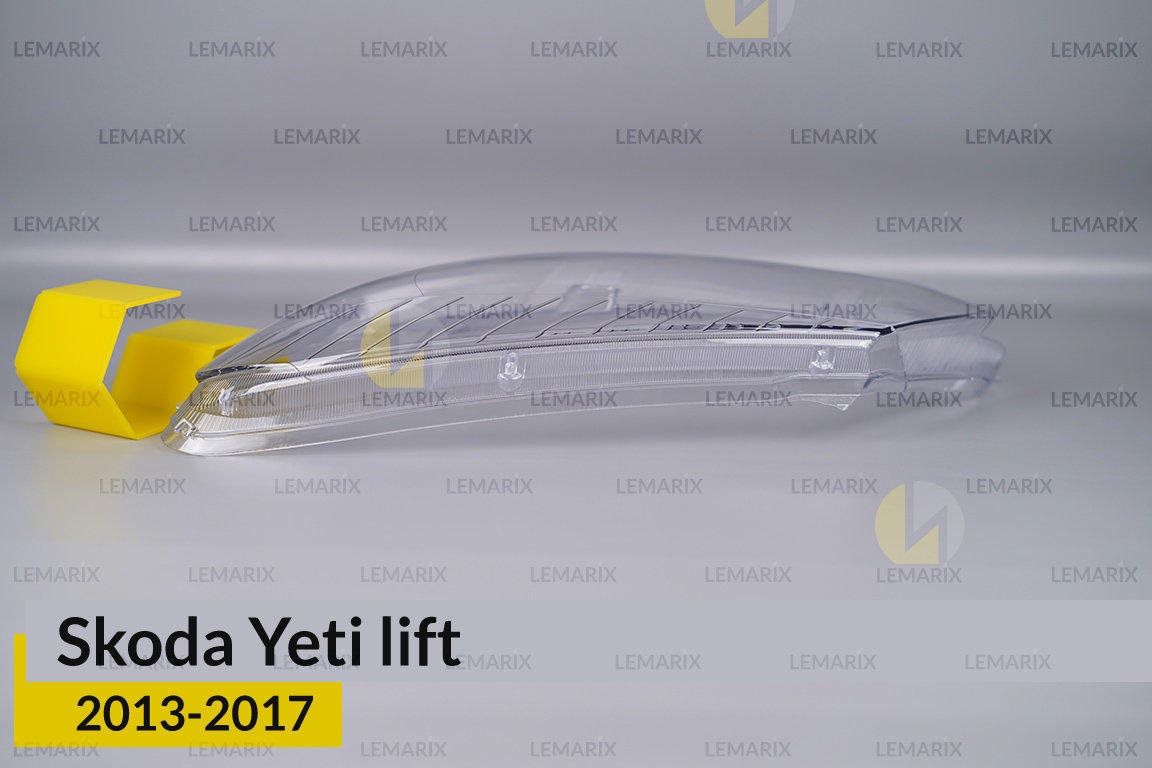 Скло фари Skoda Yeti (2013-2017) полоски рест ліве