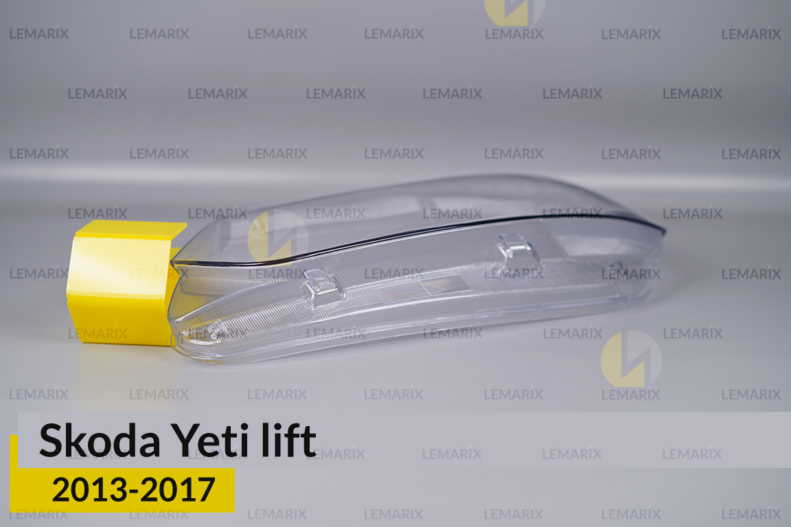 Скло фари Skoda Yeti (2013-2017) полоски рест ліве