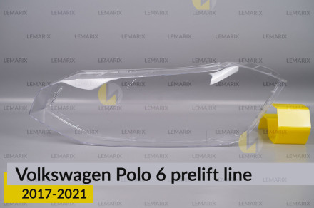 Скло фари VW Volkswagen Polo 6 (2017-2021) полоска дорест ліве