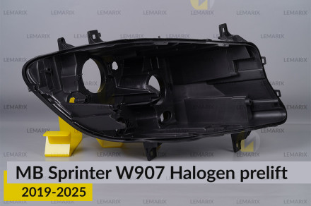 Корпус фари Mercedes-Benz Sprinter W907 Halogen (2019-2026) дорест правий