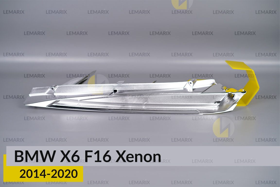 Хромована декоративна маска під світловод BMW X6 F16 Xenon (2014-2020) ліва