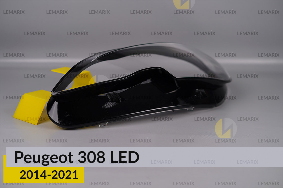 Стекло фары Peugeot 308 LED (2014-2021) левое