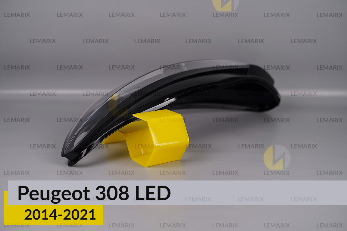 Стекло фары Peugeot 308 LED (2014-2021) левое