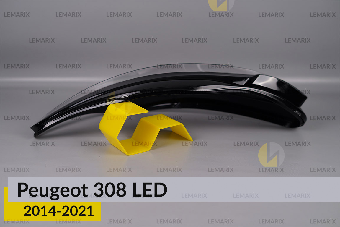 Стекло фары Peugeot 308 LED (2014-2021) левое