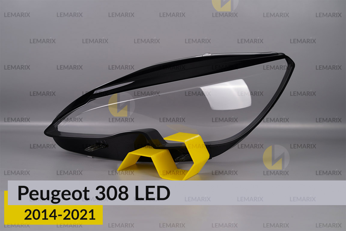 Стекло фары Peugeot 308 LED (2014-2021) левое