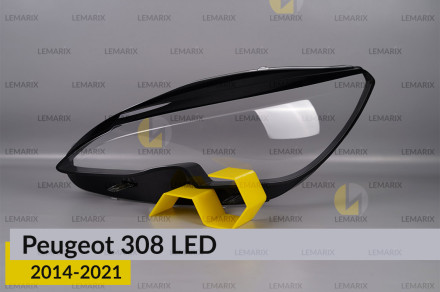 Стекло фары Peugeot 308 LED (2014-2021) левое