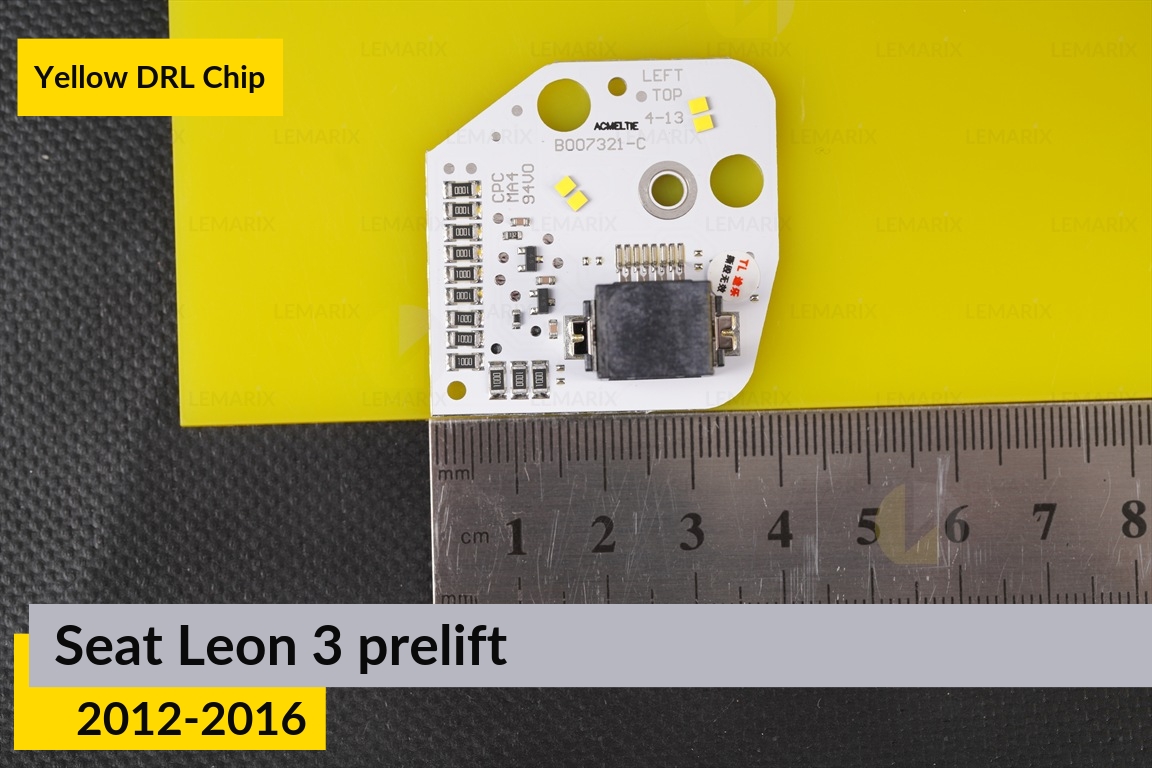 Желтые LED DRL чипы дхо плата Seat Leon 3 (2012-2016) дорест (2 шт.)