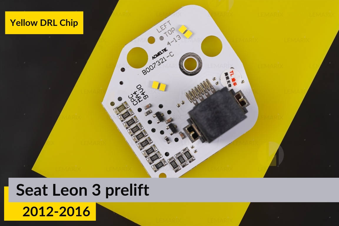 Желтые LED DRL чипы дхо плата Seat Leon 3 (2012-2016) дорест (2 шт.)
