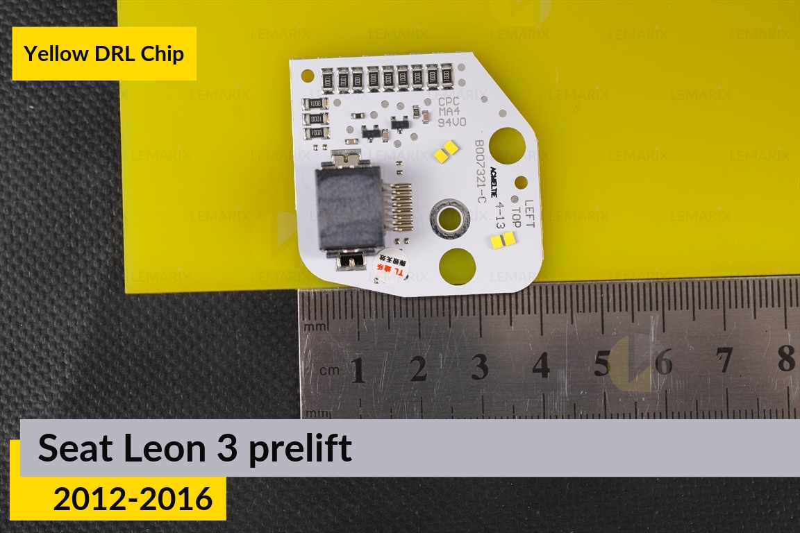 Желтые LED DRL чипы дхо плата Seat Leon 3 (2012-2016) дорест (2 шт.)